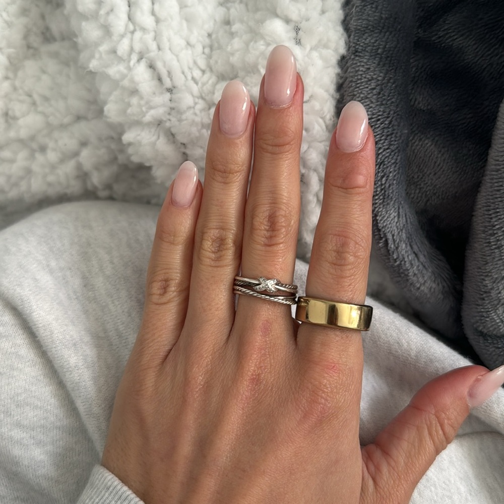 David Yurman diamond X crossover ring